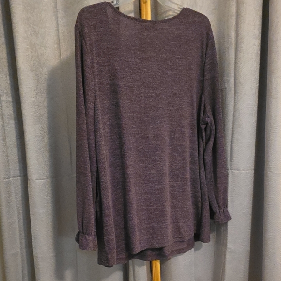 Heathered Purple Long Sleeve Top - Picture 2 of 3